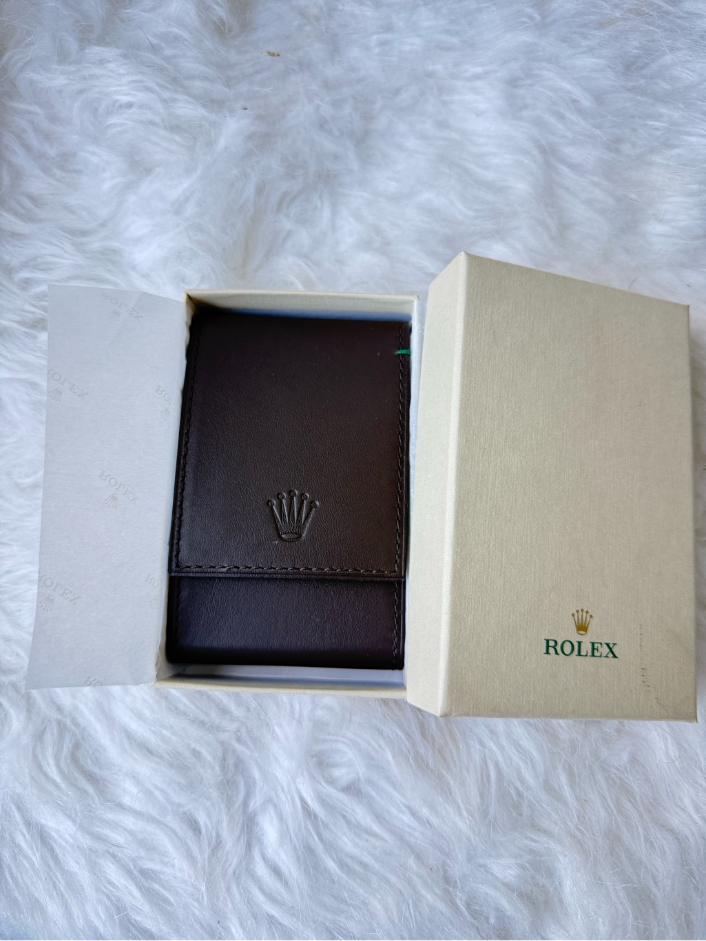 Authentic Rare Rolex Taupe Leather WatchJewellery Case Travel Pouch